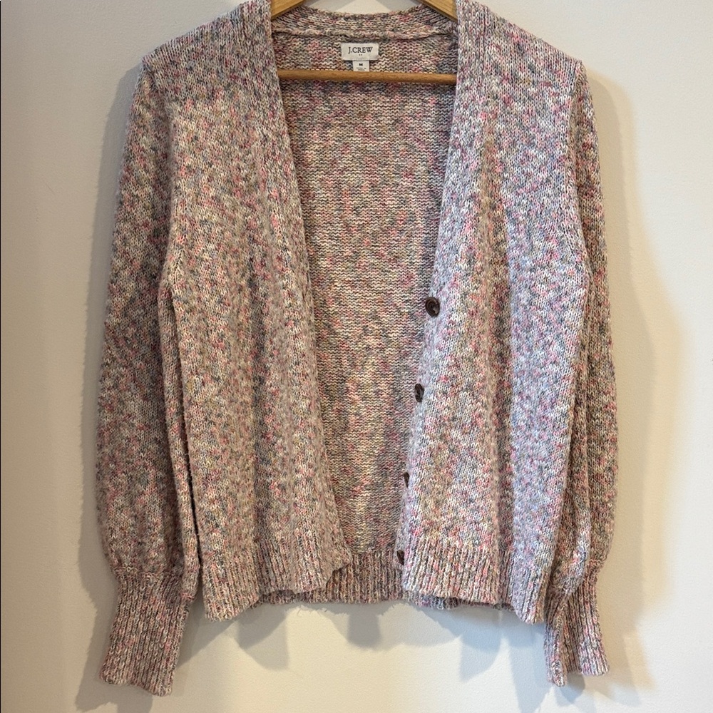 J. Crew Multicolor Speckled Cardigan